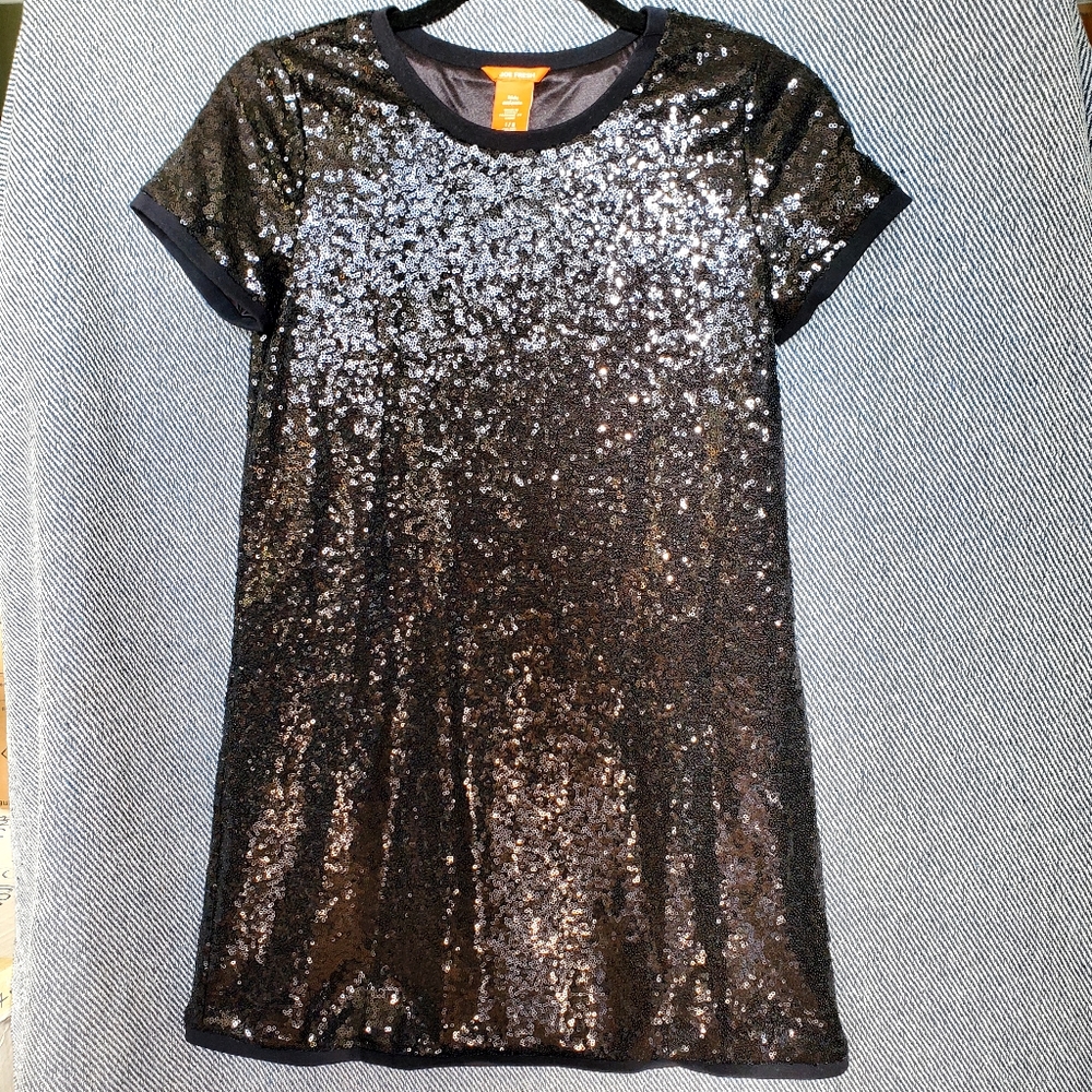 Black Party Dress! Joe Fresh - Size L -  Sequin Shift Mini Dress - BNWT